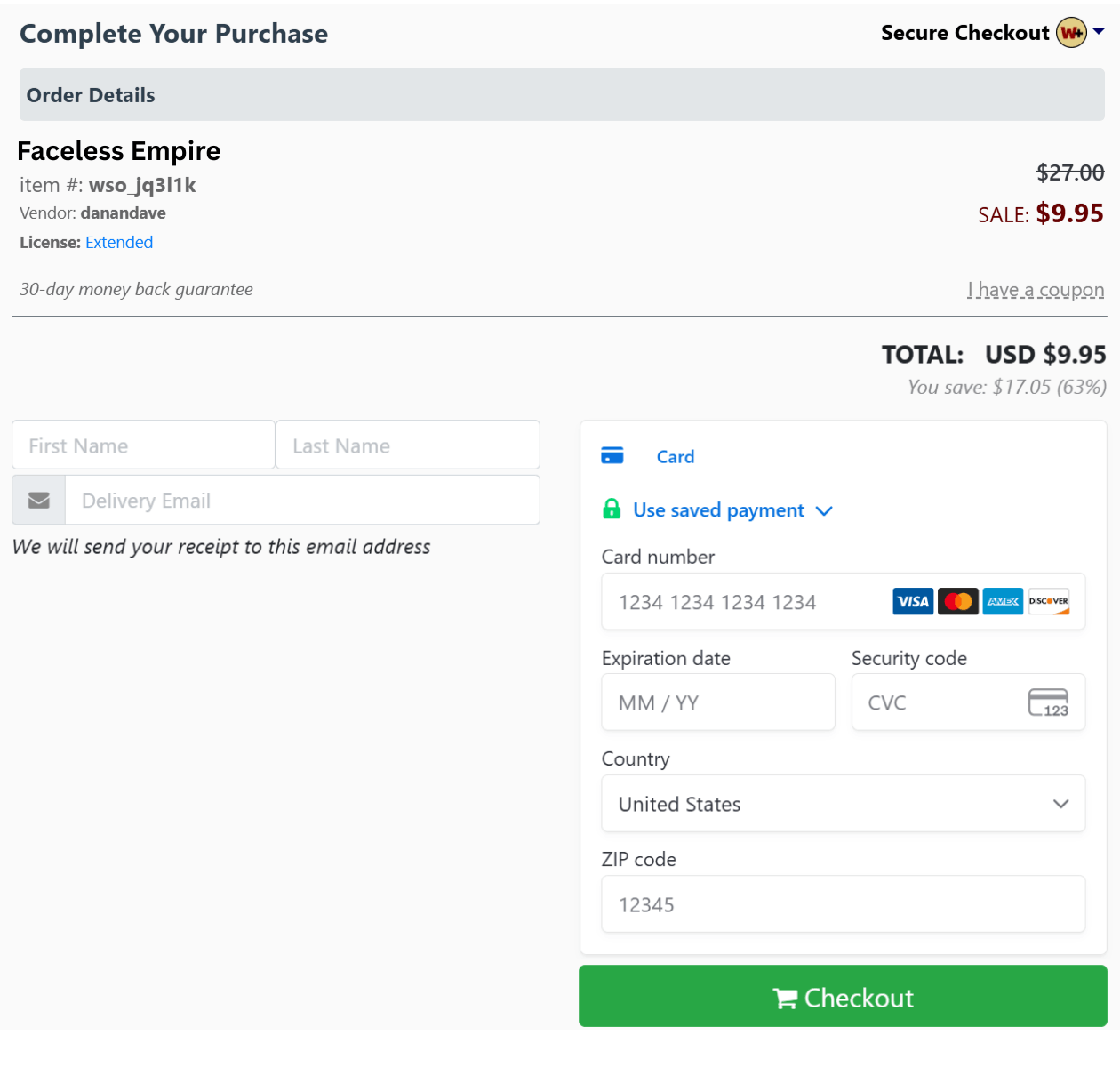 Faceless-Empire-checkout-page